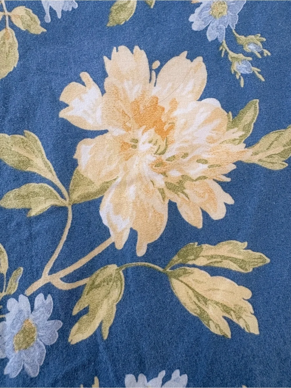 Vintage Laura Ashley Blue and Cream Floral Drapes- Set of 4